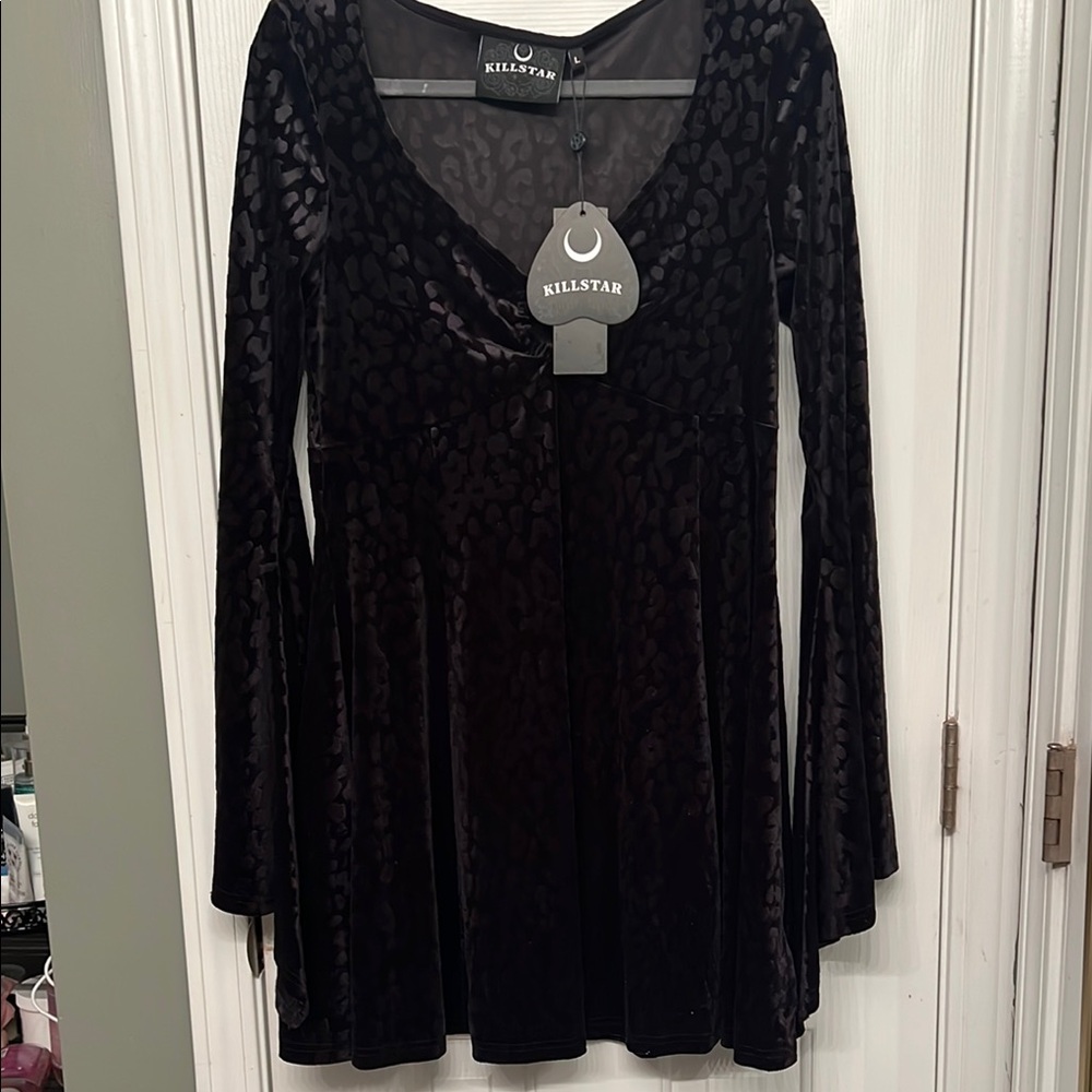 Killstar Black Velvet Dress - Picture 2 of 5